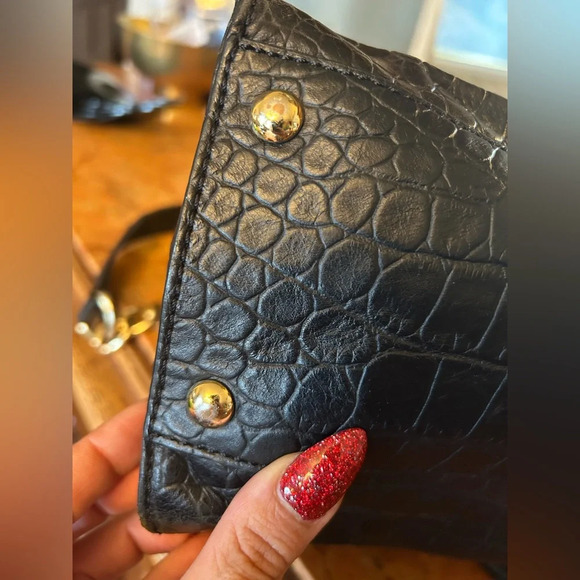 Michael Kors croc embossed Hamilton Large Satchel - Picture 7 of 10